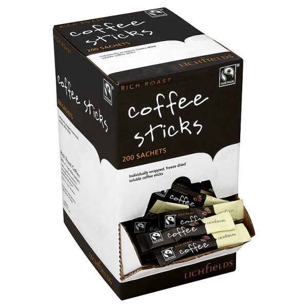 Lichfields Fairtrade Rich Roast Coffee Sticks 400g (200 x 2g)