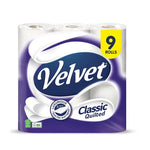 Velvet Classic Quilted Toilet Tissue 9 rolls